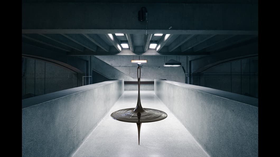 Placed in a concrete hall