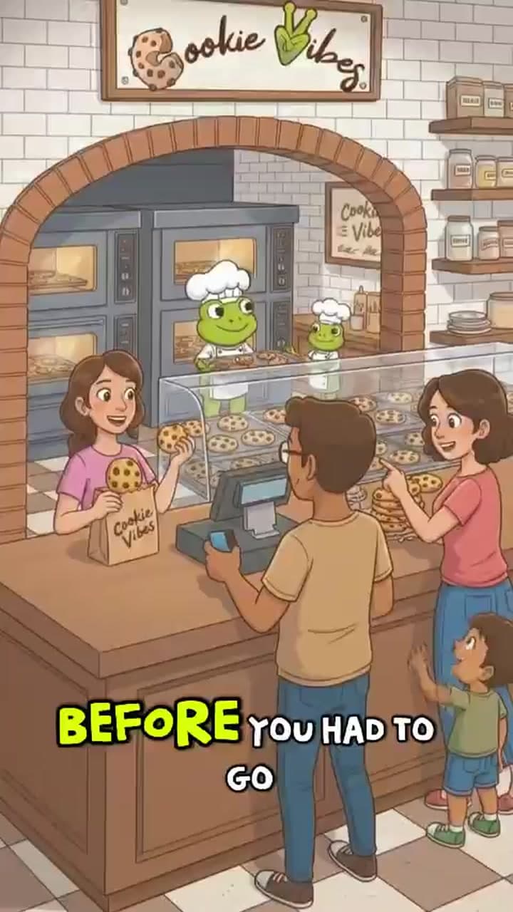 Customers buying cookies at the Cookie Vibes bakery counter