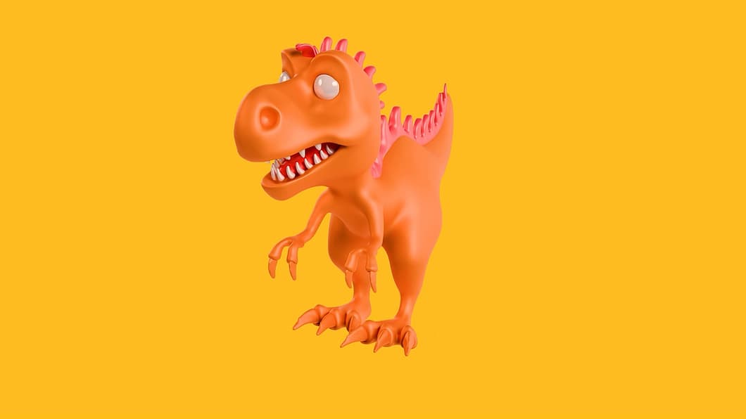 The T-rex walking towards the camera