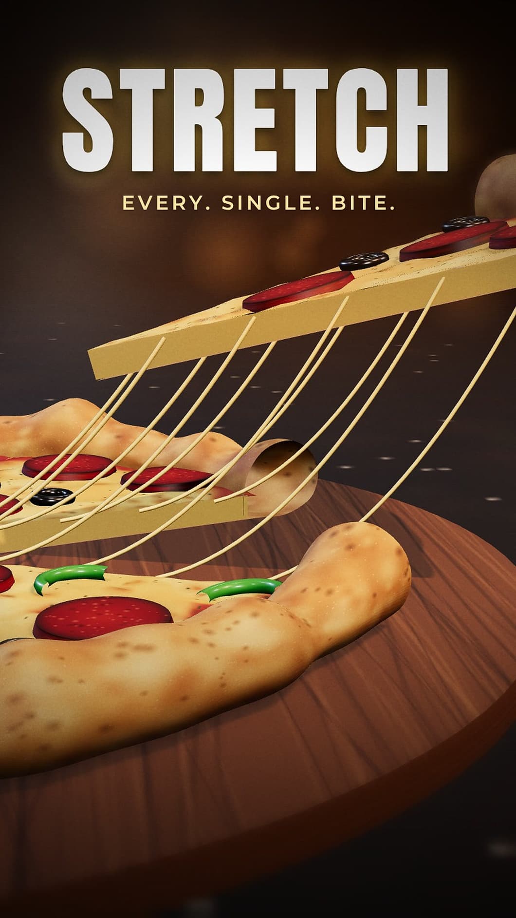 A slice lifts away with long strands of melted cheese